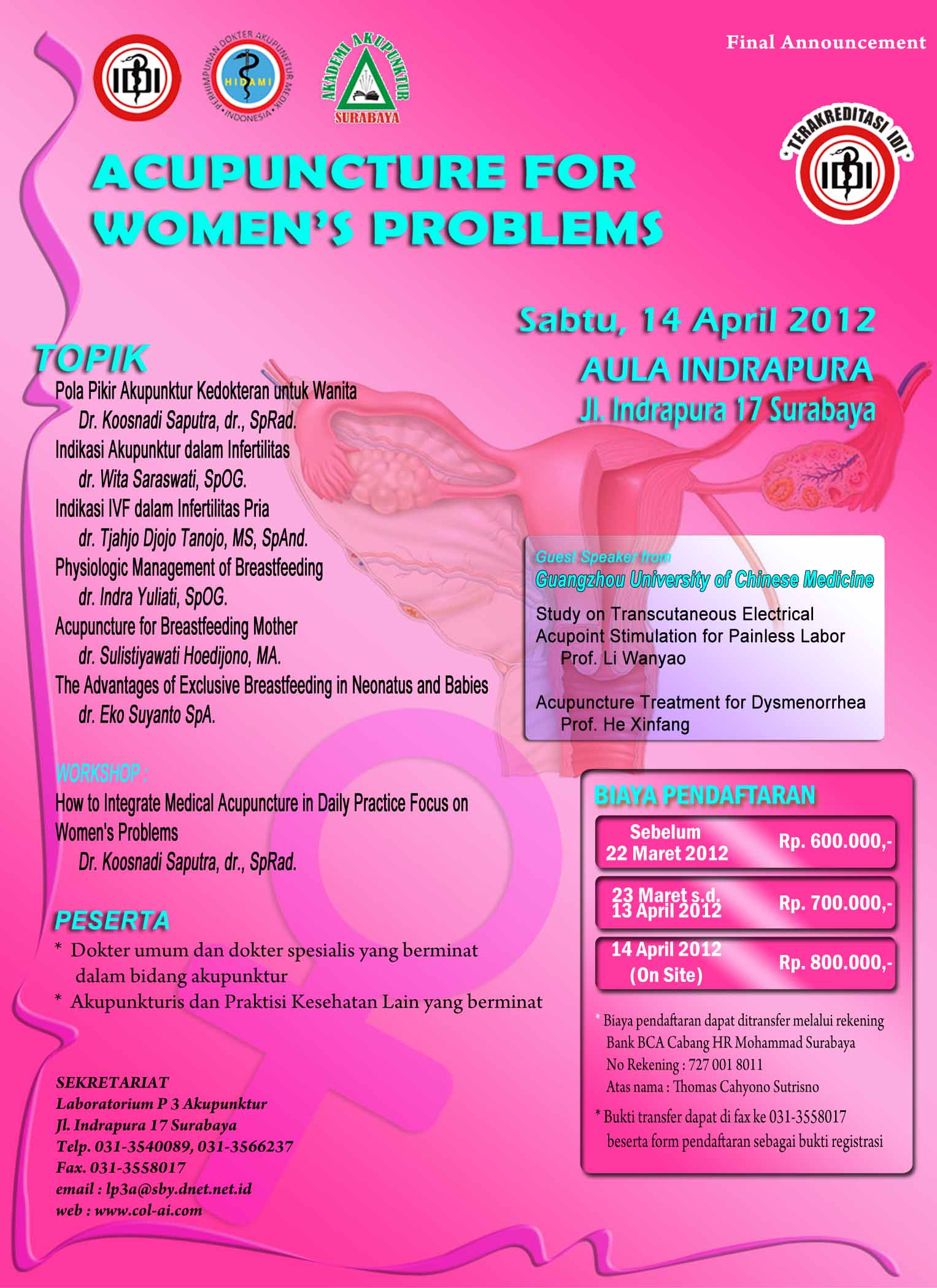 Fast Mereja Night Hanimun Sex - Seminar dan Workshop Acupuncture for Woman Problem
